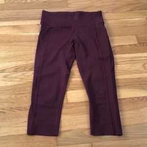 Lululemon Fast and Free High Rise Crop, sz 6